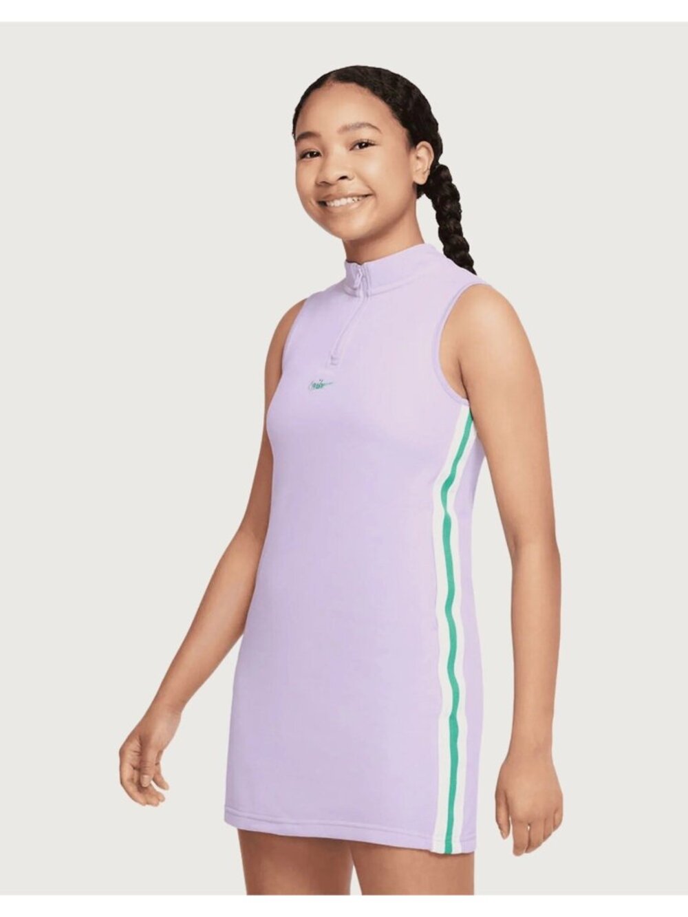 KIDS NIKE SPORTSWEAR GRADE-SCHOOL Girl Dress 1 /4 Zip Sleeveless Purple Size M